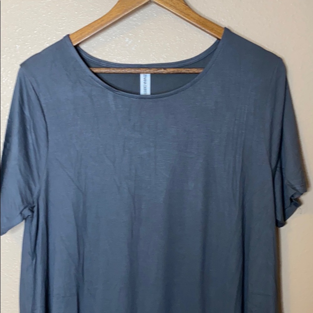 Viscose plus short sleeve round neck pocket dress. - Picture 3 of 6